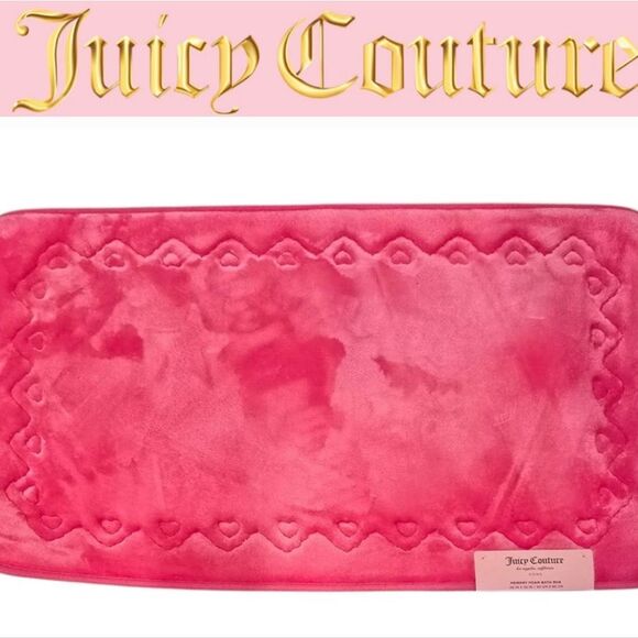 Juicy Couture Home Edged Heart Embossed Memory Foam Bath Rug - Picture 1 of 4